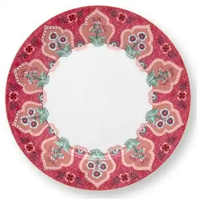Assiette à Déjeuner Pip Studio Flower Festival Deco Dark Pink 21 cm (Lot de 6) Prix Promo